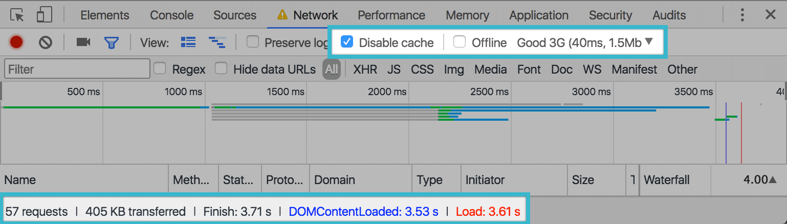 Chrome Dev Tools' Network tab