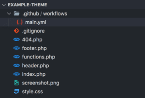 main.yml file selected in code editor file view