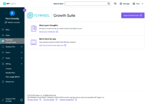The account has Growth Suite purchased and set up. Click top right corner to continue to the Growth Suite portal.