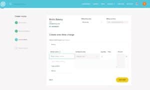 Build your invoice with one-time service added.